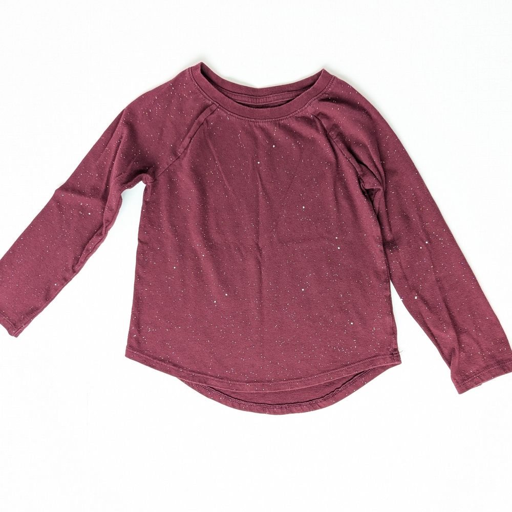 Cat & Jack Maroon Long Sleeve Kids Tee 5T